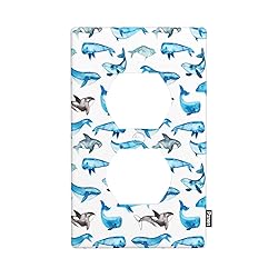 Pznen Ocean Whale Duplex Receptacle Outlet Wall