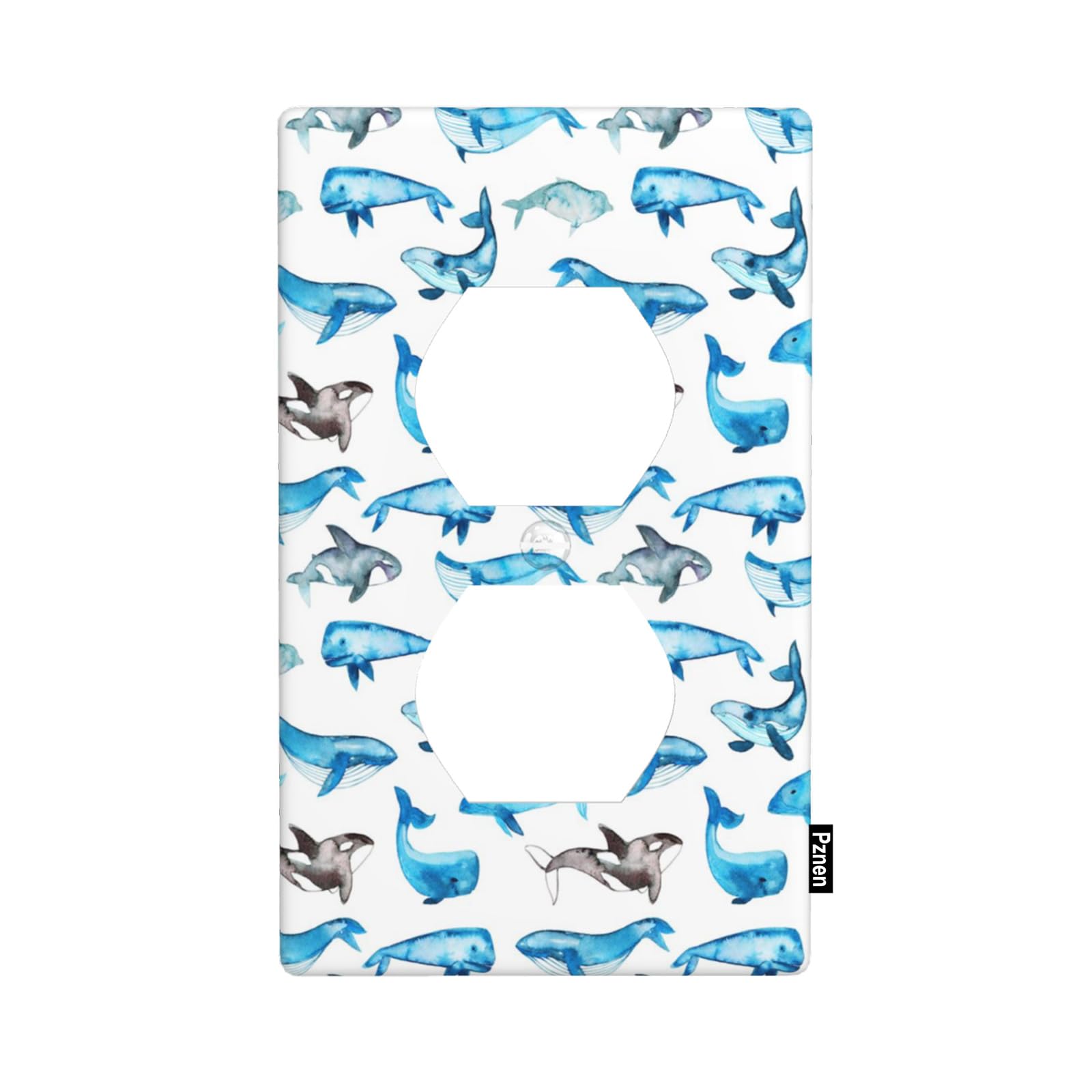 Pznen Ocean Whale Duplex Receptacle Outlet Wall