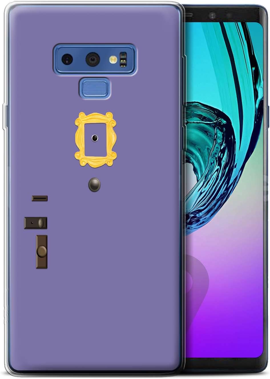 Phone Case for Samsung Galaxy Note 9/N960 Funny Sitcom TV Parody Monica's Purple Door Design Transparent Clear Ultra Soft Flexi Silicone Gel/TPU Bumper Cover
