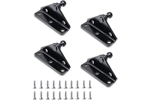 10MM Ball Stud Mounting Brackets, 4 Angled L-Type Mounts with 20 Screws, for Lift-o-mat Gas Spring Struts Shock Mounting Kits, Black by PAMAGOO (BRKT-ANGLED)