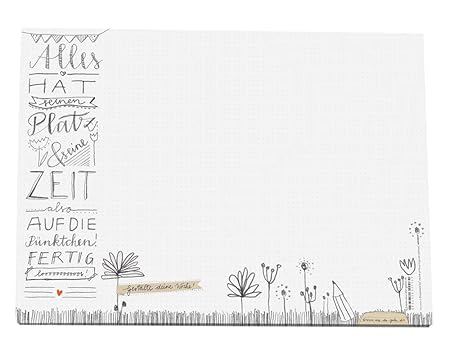 Eine der Guten | A3 Schreibtischunterlage aus Papier zum Abreißen | weiß mit Punkteraster & Blumen Design | 30 x 42 cm | 25 B