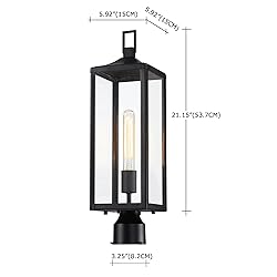 21.3 Inch Outdoor Lamp Post Light Fixture Dusk to