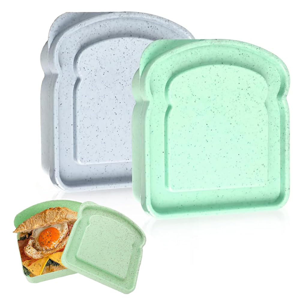 Photo 1 of (missing one) Vidspl Sandwich Containers, Sandwich Containers for Lunch Boxes, Reusable Plastic Food Storage Sandwich Box