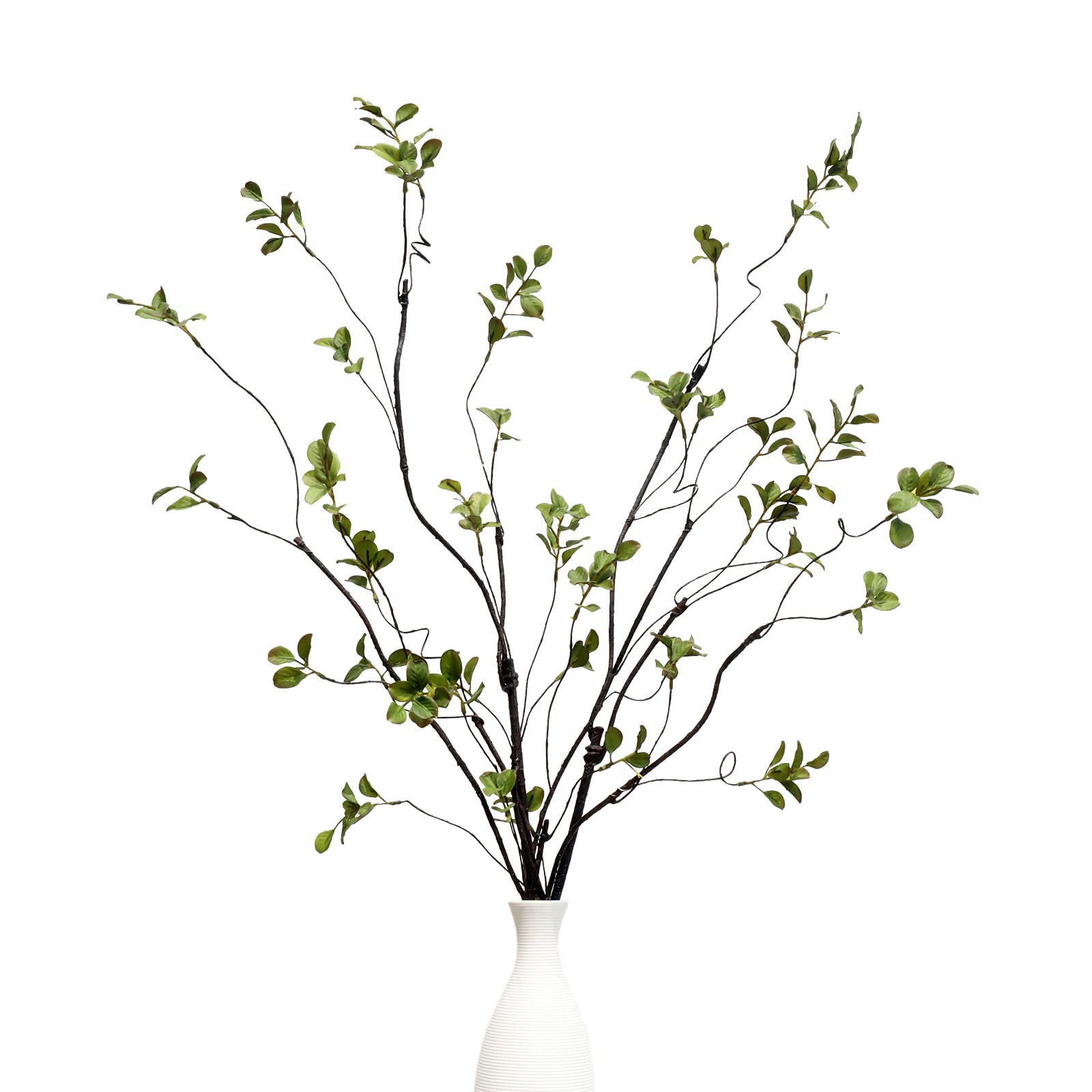 grtefhu 3Pcs Faux Greenery Plant Stems and Branches for Tall Vase，Artificial Tree Branches and Twigs for Decoration （Green）