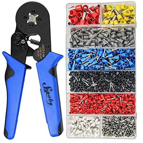 Sopoby Ferrule Crimping Tool Kit AWG 288 Selfadjustable Ferrel Crimper Kit with 1200PCS
