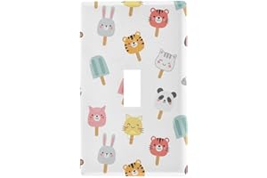 Cute Animals Ice Cream Light Switch Cover Decorative Receptacle Outlet Wall Plate Guard Plastic Light Switch Plates for Livin