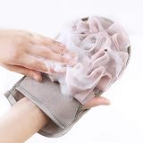 Omenluck Bath Ball Back Towel Brush Shower Gloves Mitt Set Viscose Sponge PE view 4