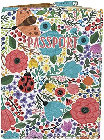 Cool Passport Covers - Cute Holder for Man Woman Kids - Vegan Leather Case FASTONI (Flower Meadow)