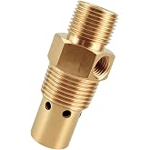 Qiqimingxin Air Compressor Check Valve Fit for Campbell Hausfeld 1/2" Male NPT Tank x 3/8" Compression Tube x 1/8" NPT Unloader Port Brass One-Way Flow Control Valver Replace One-way