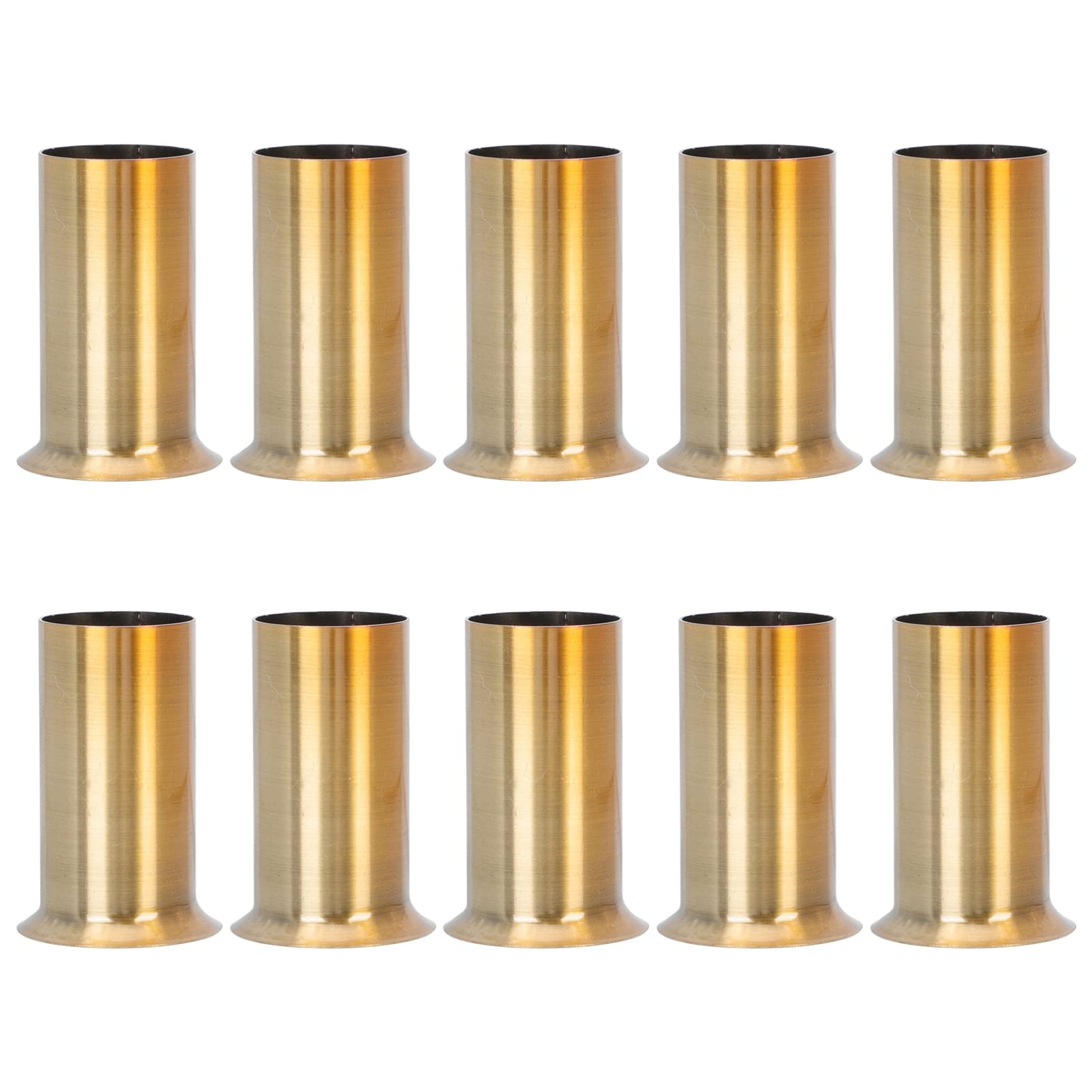 SOLUSTRE Candle Light Socket Covers Candle Drip Sleeves Golden Metal Chandelier Covers Sleeves Fit Most Home Chandeliers (10Pcs, 2.36X1.57X1.57in)