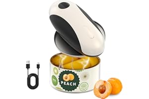 CIRCLE JOY Rechargeable Electric Can Opener, One-Touch Automatic Can Opening with Lid Remover & Smooth Edge Cutting, Food-Saf