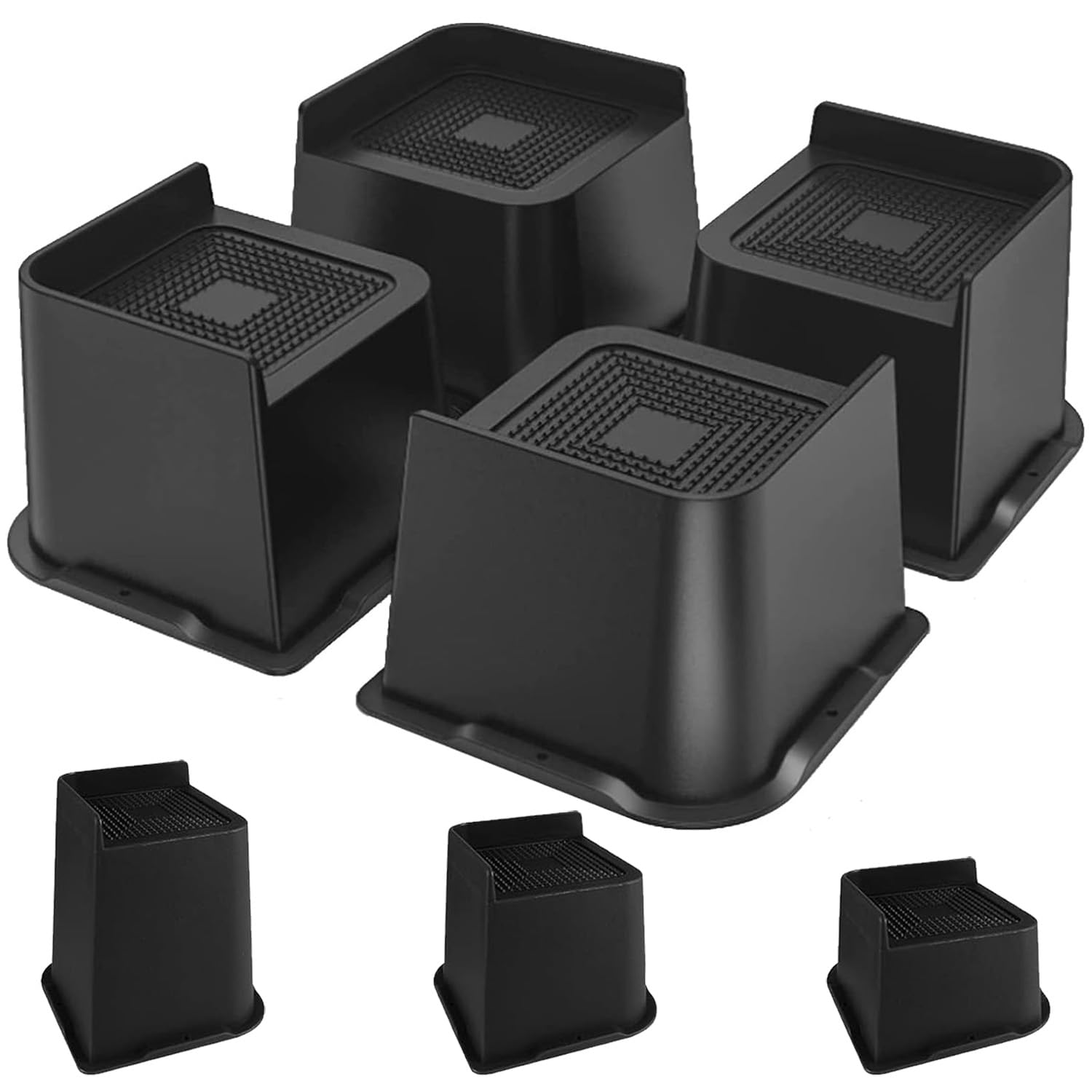 Duscdesp Bed Risers 4inch Furniture Risers Bed Legs Sturdy Heavy Duty Chair Raisers L-Shape Table Leg Extenders Furniture Risers for Bed Desk Sofa Couch,Oversized Bed Lifts,4PCS/4inch (4400lbs)