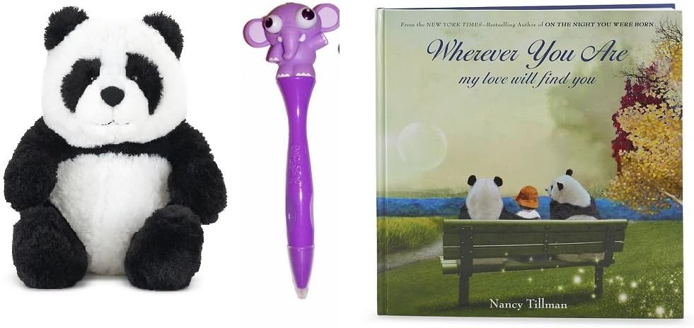 Kohl's Cares 2015 Wherever You Are My Love Will Find You Book, Panda Plush Set with Complimentary Bug Eye Pen Bundle: 3 Items