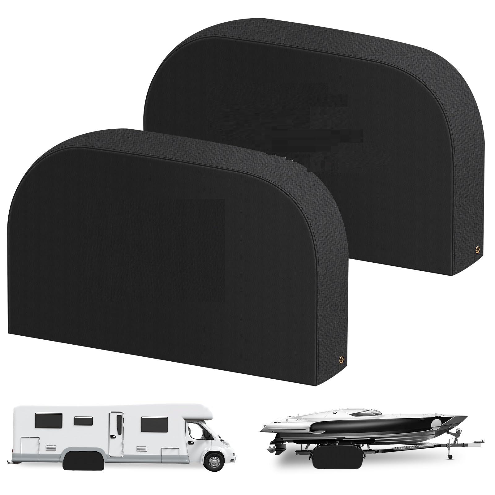 Photo 1 of Tuszom Tearproof Anti-UV Dual Wheel Tire Covers for RV, Trailer, Camper,Truck,Cars,Jeeps,Vans,SUV 2 Pack, 900D Solution-Dyed Waterproof Dual Axle Tire Cover Universal Fits 27"-29" Diameter