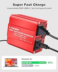 200W Power Inverter, LVYUAN Inverter 12V DC to 110V
