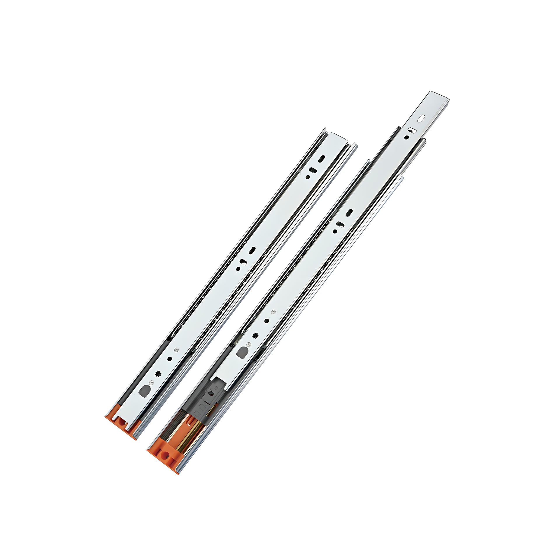 LOOTICH Full Extension Ball Bearing Drawer Runners 400 mm with Automatic Soft Closing Mechanism Side Mounted Buffering Cushioning Drawer Slide Load Capacity 35 kg (1 Set)