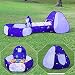 Homfu Kids Tent with Tunnel Pop-Up Playhouse with Ball Pit and Basket Hoop for Children&Toddler to Crawl Birthday Gift Play Tent for Boys Girls (Purple)