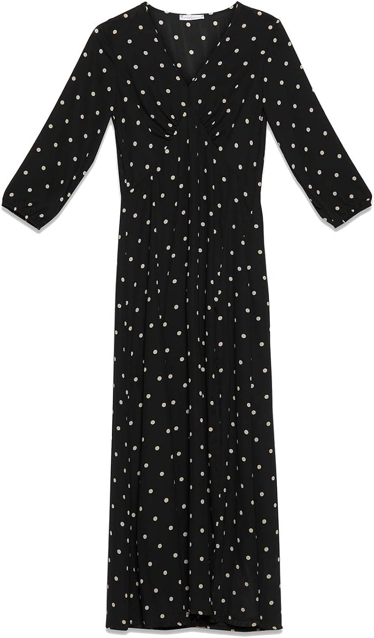Motivi Vestito Lungo A Pois Made In Italy Nero 46 Italian Size Amazon It Abbigliamento