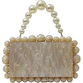 Acrylic Evening Handbag Marble Box Clutch Purse Women Beaded Party Prom Cocktail Bag