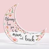 Nanny Gifts, Nanny Gifts for Grandma, Nanny Birthday Gifts from Grandchildren - Acrylic Moon Shaped Decorative Plaque Christmas Gifts for Nanny Nan Nana Grandma, 3.9x3.7inch.