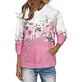 Women's Hoodies Long Sleeve Sweatshirts Drawstring Pullover Tops with Pocket Casual Loose Blouses Tunic