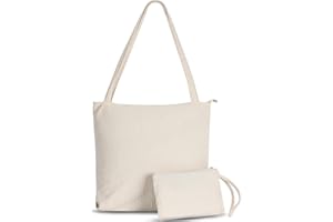 COSHONWOL Women Corduroy Tote Bag Zipper Large Shoulder Hobo Bags Casual Tote's Handbag Shopping Work Bag