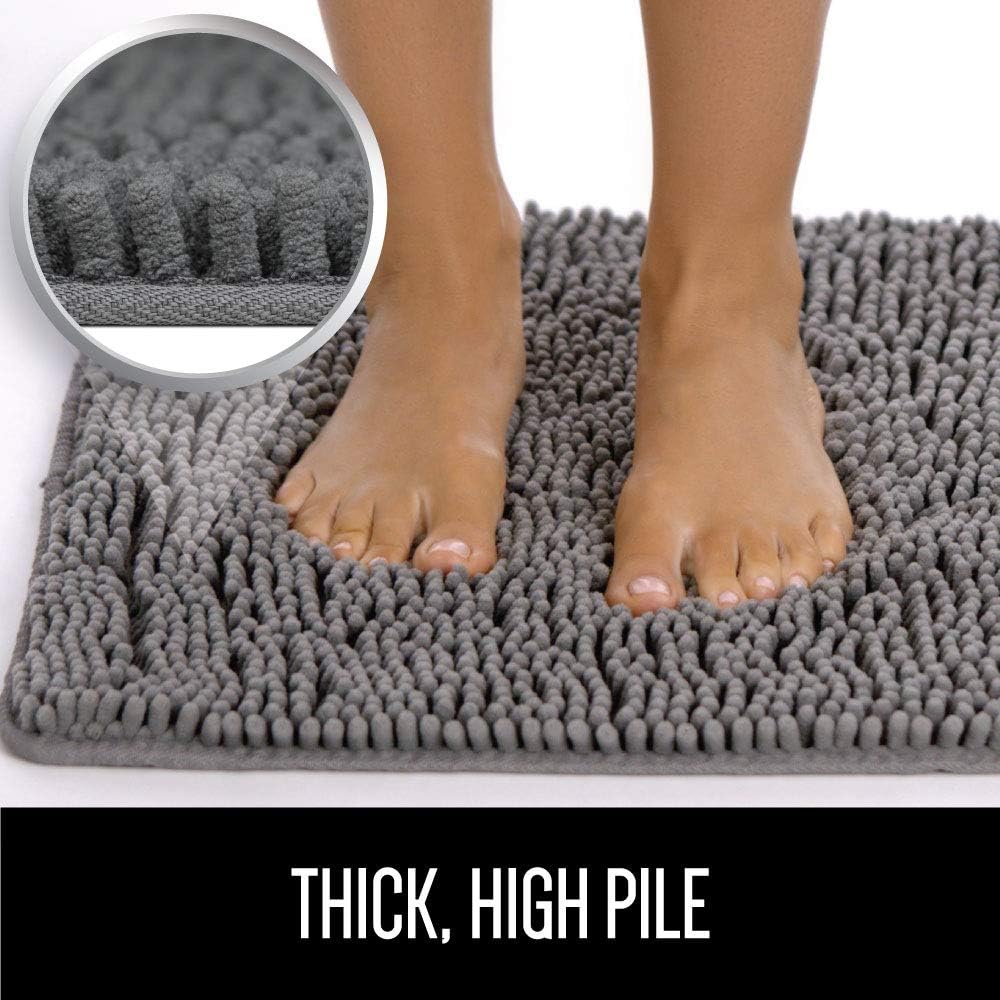 Gorilla Grip Original Luxury Chenille Bathroom Rug Mat, 30x20, Extra Soft and Absorbent Shaggy Rugs, Machine Wash Dry, Perfect Plush Carpet Mats for Tub, Shower, and Bath Room, Dusty Rose: Home & Kitchen
