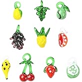 DanLingJewelry 10Pcs Mixed Styles Handmade Mini Fruit Vegetable Lampwork Glass Beads Charms Pendants for DIY Bracelets Necklaces Earrings Jewelry Making