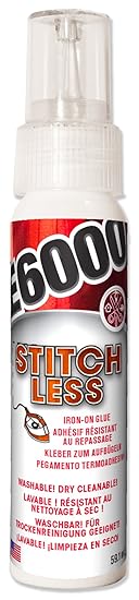 E6000 Stitchless Iron-On Glue 59.1ml CLEAR Perfect for All Fabrics EU10565300