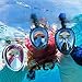 Wonice Snorkel Mask Full Face for Adults and Kids,Dry Top System Safe Breathing,180°Panoramic View Anti-Fog Anti-Leak,with Camera Mount Snorkeling & Swimming Mask