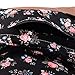 DGY Womens Peony Pattern Design Korean Fashion Casual Preppy Style Backpack G00133 Black