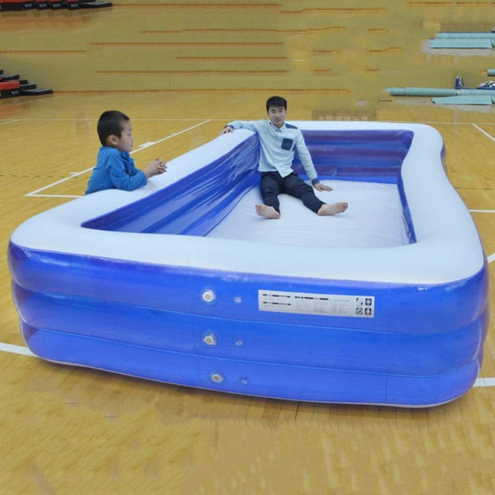 Alaeo Inflatable pool Large outdoor swimming pool Adult rectangular paddling pool Indoor children's pool Summer swimming pool-Blue-1.8m-b