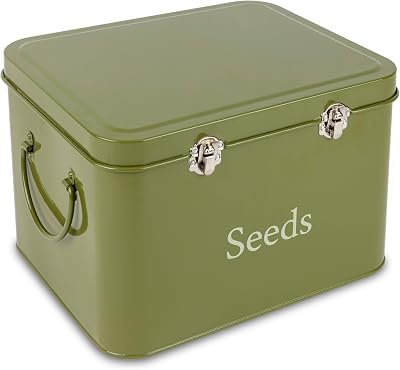 Thistlewood Seed Packet Storage Tin Moss Green with 3 Compartments