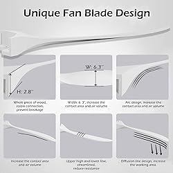 Solid Wood Ceiling Fans without Light, 60 Inch Real