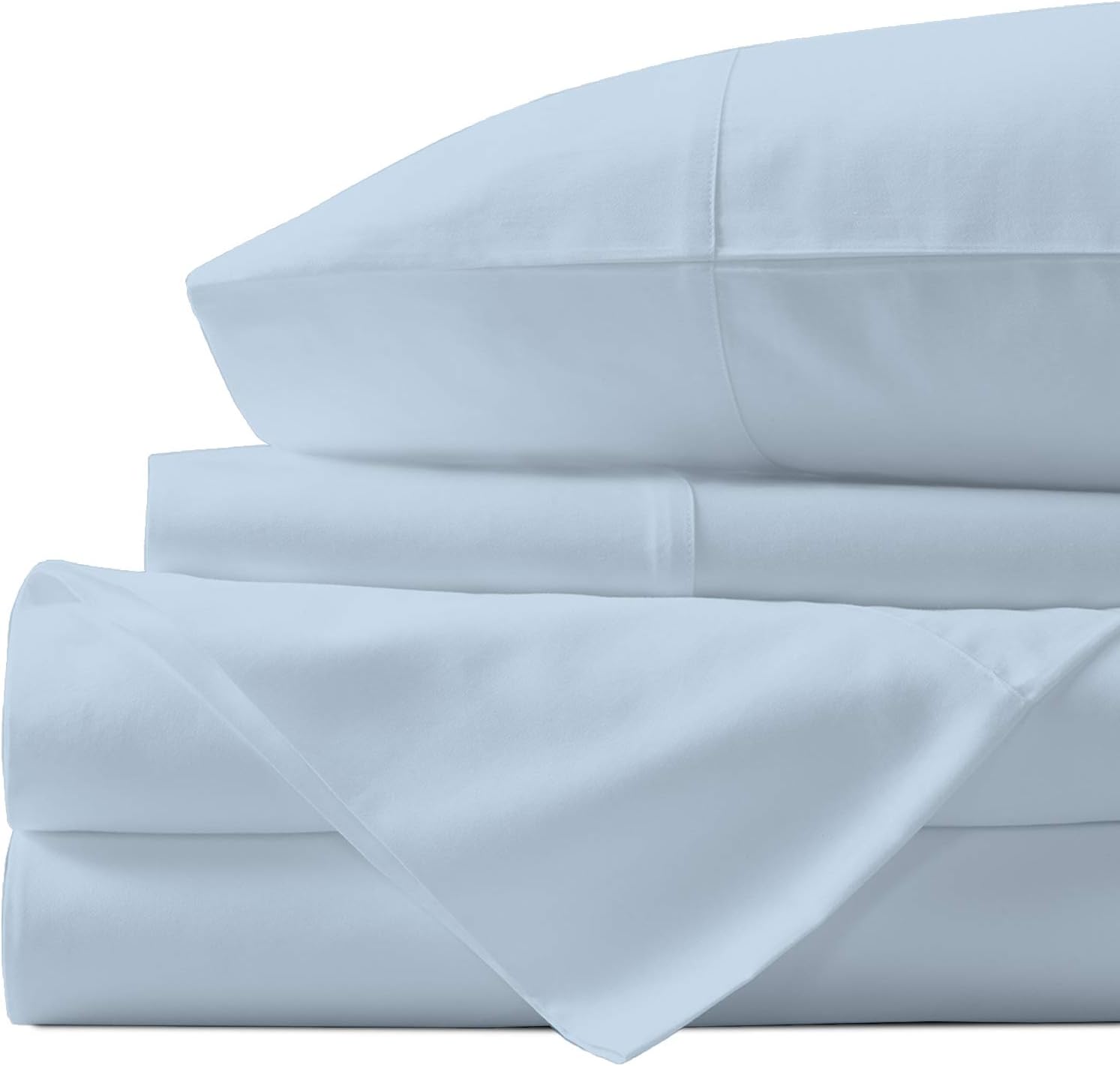 URBANHUT 1000 Thread Count King Sheet Set Egyptian Cotton, Long Staple Soft & Breathable, 4 Pc Bed Sheet Sets,Sateen Weave Luxury Hotel Sheets Fits 16" Deep Pocket - Light BlueOEKO-TEX STANDARD 100