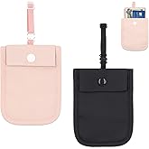 YITOBA 2 Pieces Undercover Bra Wallet, Hidden Wallet for Women, Washable Travel Pouches Under Clothes with Adjustable Elastic Strap, Secret Pocket for Credit Cards Money (Black, Pink)
