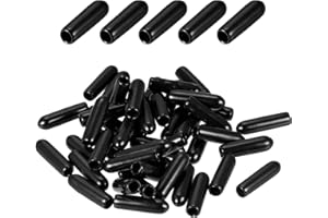 DMiotech 200 Pack 1/8" ID Black Screw Thread Protectors Rubber End Caps Bolt Covers for Screw Bolt Furniture Pipe