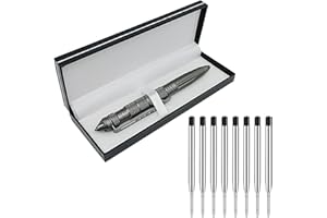 Origin-Joy Gift Boxed Tactical Pen, Tungsten Steel Military Tactical Pen, Emergency Self Defense Glass Breaker EDC Tool with 8 Refills (Gray)