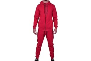 Riflessi Men's Athletic Sports Casual 2 Piece Solid Color Tracksuit Hoodie Jogger Pants Sweatsuit Set