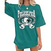 Football Shirts Women Game Day Oversized Shirt Football Team Fan Tee Sports Jersey Gift Tops