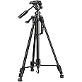 Fanttik DT1 Tripod, Laser Level Tripod with 3-Way Flexible Pan Head, Quick Release Plate with 1/4"-20 Screw Mount and Bubble 