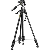 Fanttik DT1 Tripod, Laser Level Tripod with 3-Way Flexible Pan Head, Quick Release Plate with 1/4"-20 Screw Mount and Bubble 