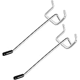 CAEYPOAR Pegboard Hooks, 25 Pack 4 inch Peg Board Hooks for Hanging | Fit 1/8" Metal Pegboards, Peg Board Hooks for Garage, Shop, Office, Crafts Organisation, Kitchen (Silver)
