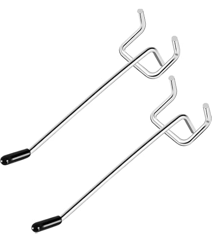 SENENQU 100PCS 4 Inch Pegboard Hooks Peg Board Hooks Accessories Fit 1 8 And 1 4 Peg Board With Rubber Tipped Metal Pegboard Hooks For Garage Office Kitchen Store - View #4