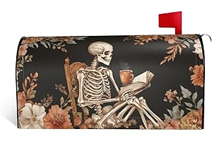 DADABULIU Mailbox Covers Skull Flower Book Boho Magnetic Letter Post Box Cover Standard Size 25.5 x 21 Inch Garden Yard Home Decorative