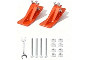 CINCHLYNX 2PCS Ski Edge Protector for Tractors, Upgraded 3/8'' Thickness Tractor Bucket Edge Protector, Snow Bucket Attachments with Dual Bolt Lock, Orange