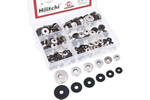 Hilitchi 270-Pcs #6#8#10#12 Stainless Steel Neoprene EPDM Bonded Sealing Gasket Washers Assortment Kit