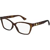 Gucci Logo Women's GG0634O 002 Havana Full Rim Rectangular Eyeglasses 55mm