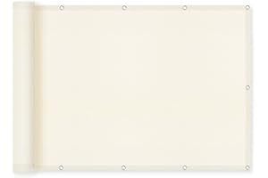 SUNNY GUARD 2.5/2.6/3/3.3/4/5/6/8 Balcony Privacy Screen Fence, Apartments Railing, Heavy Duty Wind Block Screen for Outdoor,Porch,Patio,Deck Privacy,3'x16' Milky White（We Make Custom Sizes）