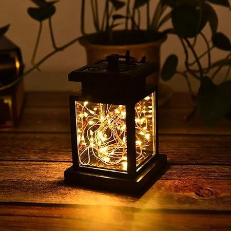 Lampe De Table Multifonctionnelle Lanterne Solaire Lumieres D Exterieur Lampe De Table Solaire Etanche Suspension D Eclairage For Jardin Patio Paysage Decoration Couleur Noir Taille 9x9x13cm Amazon Fr Cuisine Maison